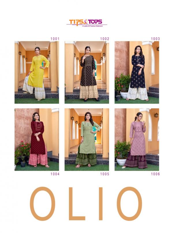 Tips & Tops Olio Festive Wear Fancy Kurti With Gharara