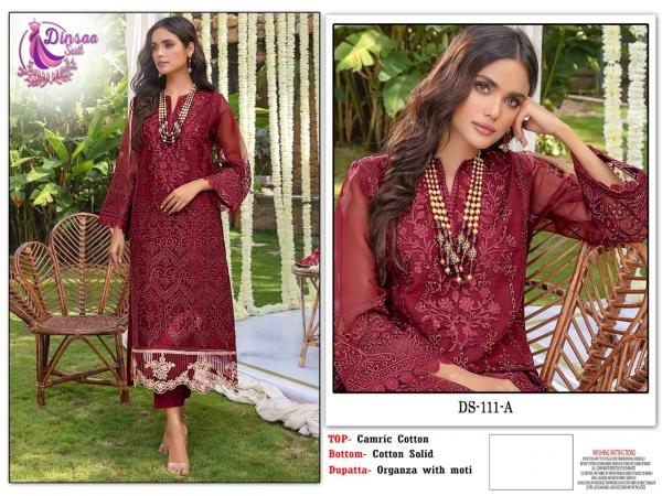 Dinsaa 111 A To C Cotton Designer Pakistani Suits Collection