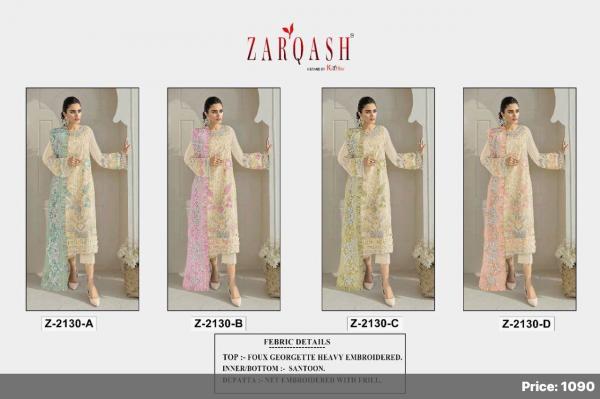 Zarqash Mehak Z 2130 Embroidery Designer Pakistani Salwar Kameez