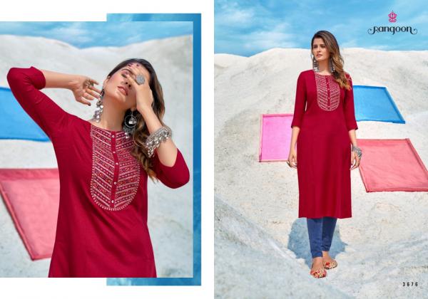 Rangoon Sunshine Fancy Wear Straight Cut Kurti Collection