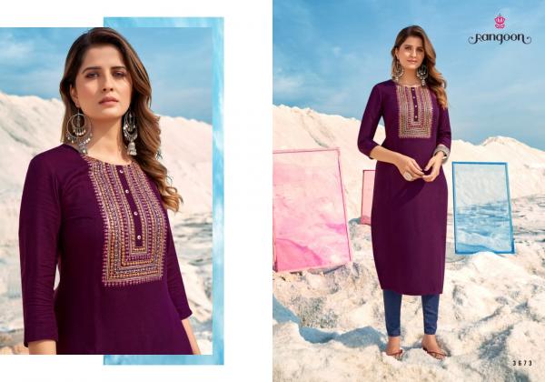 Rangoon Sunshine Fancy Wear Straight Cut Kurti Collection