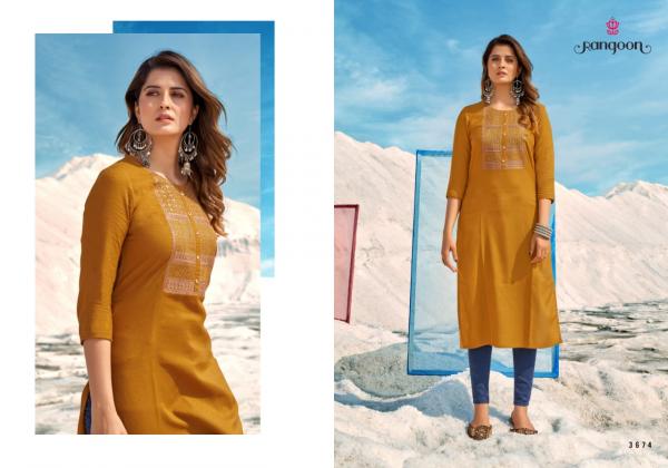 Rangoon Sunshine Fancy Wear Straight Cut Kurti Collection