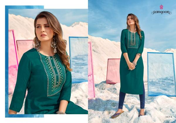 Rangoon Sunshine Fancy Wear Straight Cut Kurti Collection