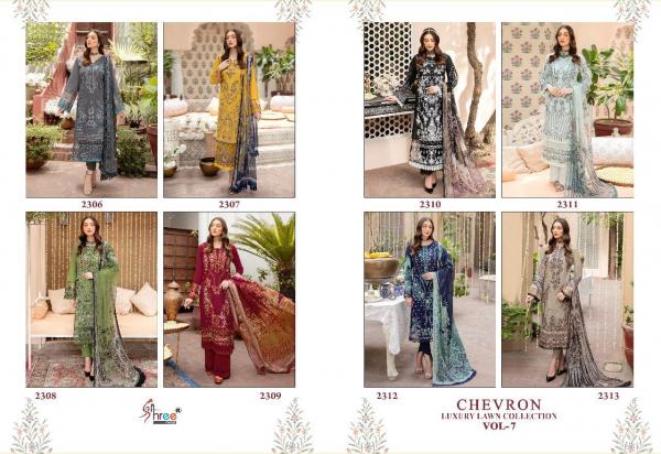 Shree Chevron Luxury Lawn Collection 7 Designer Pakistani Salwar Suits