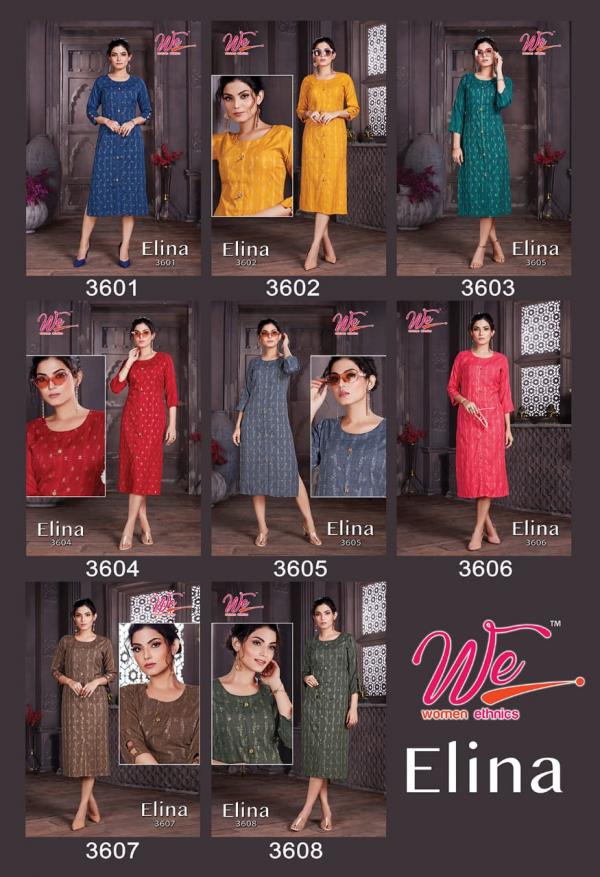 We Elina Ethnic Wear Jacquard Designer Kurti Collection