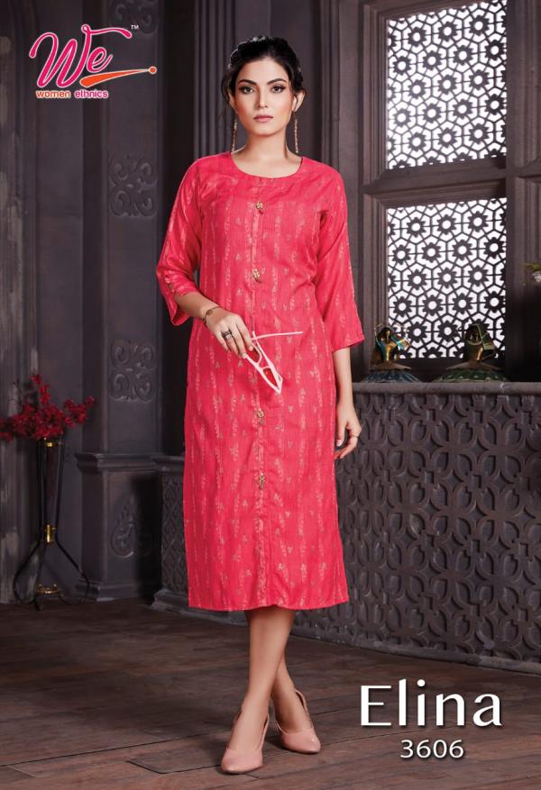 We Elina Ethnic Wear Jacquard Designer Kurti Collection