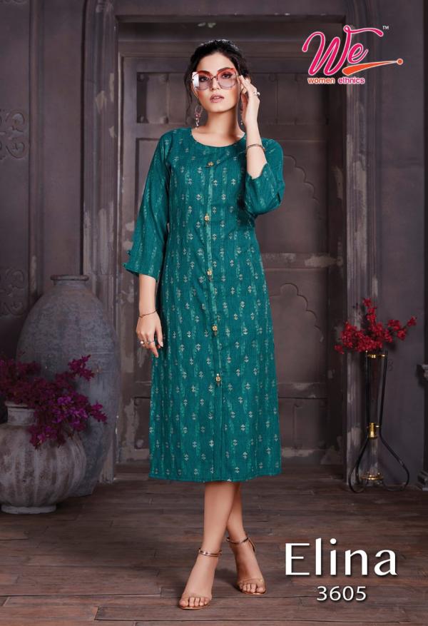 We Elina Ethnic Wear Jacquard Designer Kurti Collection