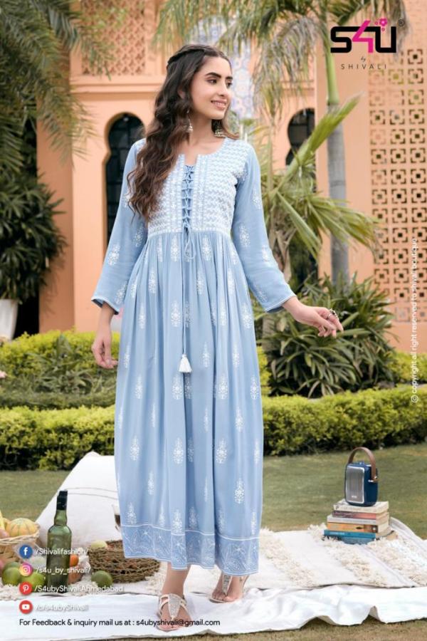 S4u Luckhnowi Viscose Elegant Designer Kurti Collection