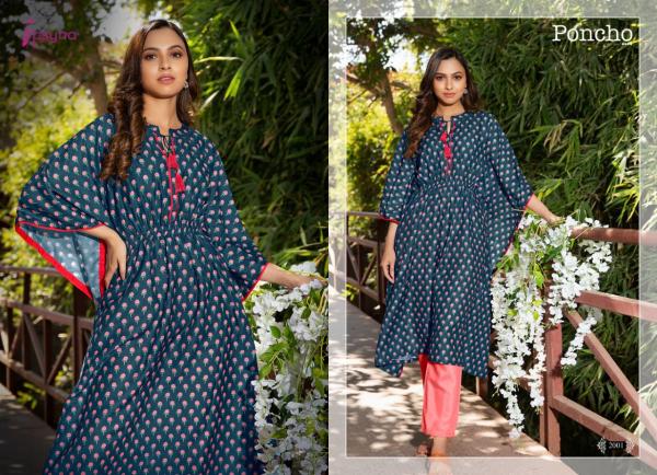 Psyna Poncho 2 New Style Musleen Kaftan Kurti With Pant Collection