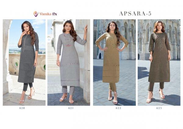 Vamika Nx Apsara 5 Cotton Fancy Wear Kurti With Pant Collection