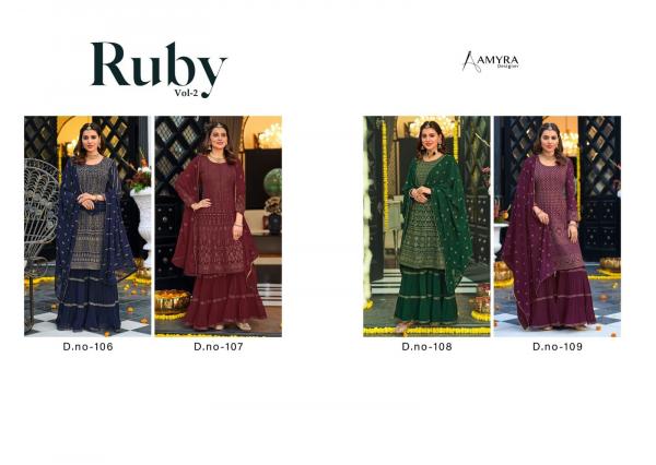 Amyra Ruby 2 Designer Wear Georgette Salwar Suits Collection