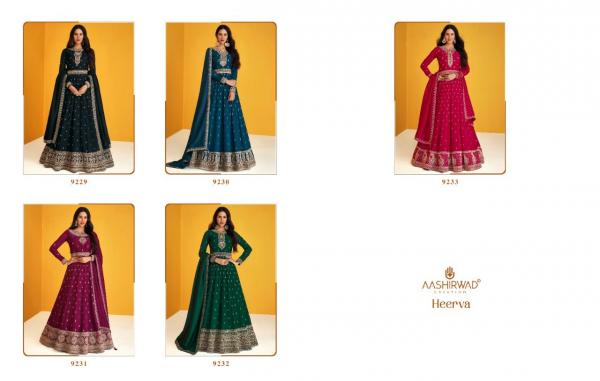 Aashirwad Gulkand Heerva 9229 Designer Silk Salwar Suits