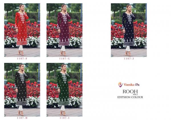 Vamika Nx Rooh 1107 Colour Edition Rayon Designer Kurti With Pant Collection