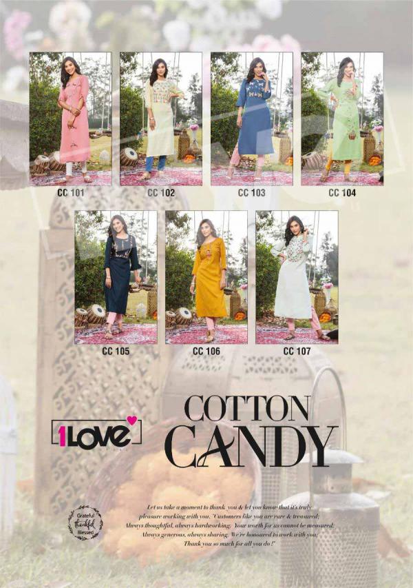 1Love Cotton Candy 101 Fancy Wear Designe Kurti Collection