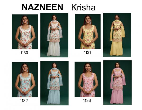 Nazneen Krisha 1130 Series Georgette Designer Festive Wear Salwar Suits