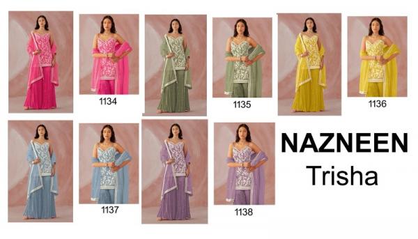 Nazneen Trisha 1134 Series Georgette Festive Wear Salwar Suits