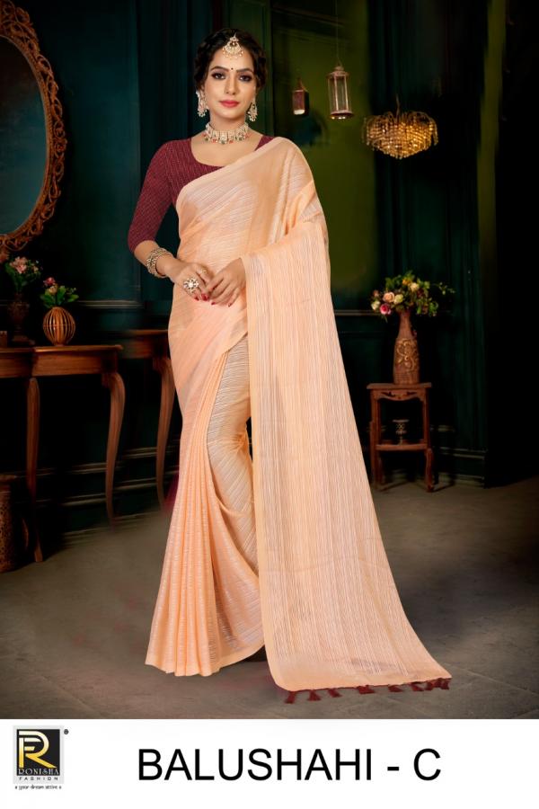 Ronisha Balushahi Fancy Wear Chiffon Saree Collection