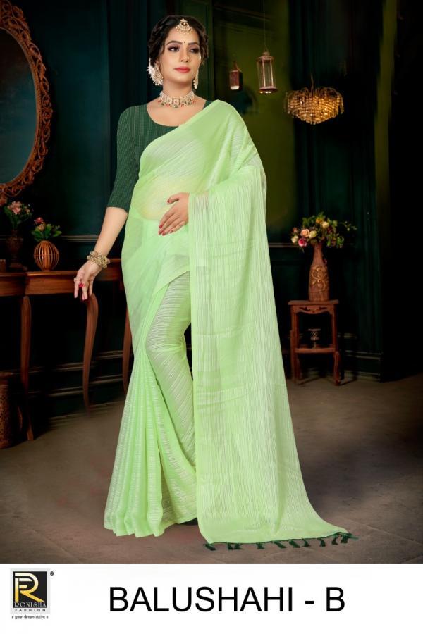 Ronisha Balushahi Fancy Wear Chiffon Saree Collection