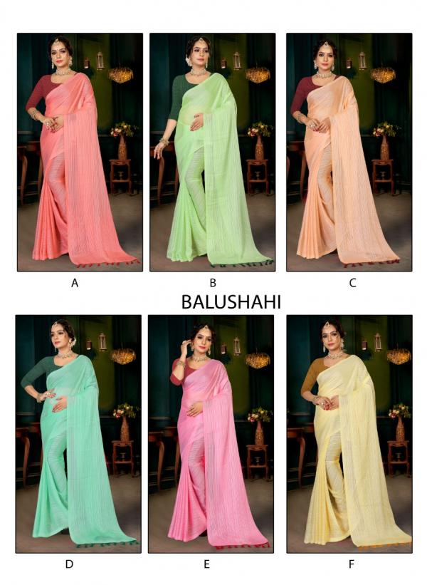 Ronisha Balushahi Fancy Wear Chiffon Saree Collection