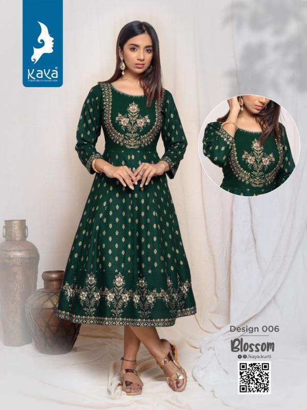 Kaya Blossom Rayon Fancy Wear Anarkali Kurti Collection