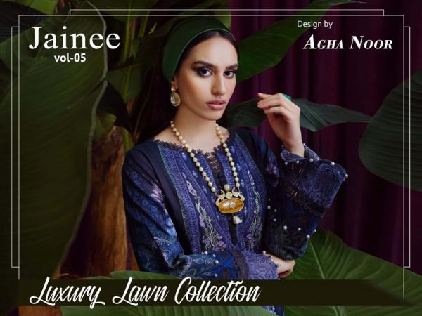 Agha Noor Jainee Vol-5 Lawn Cotton Designer Dress Patiyala Suit