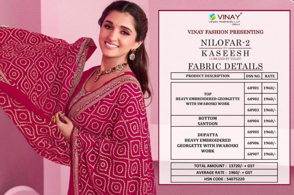 Vinay Kaseesh Nilofar 2 Georgette Embroidery Wear Salwar Kameez