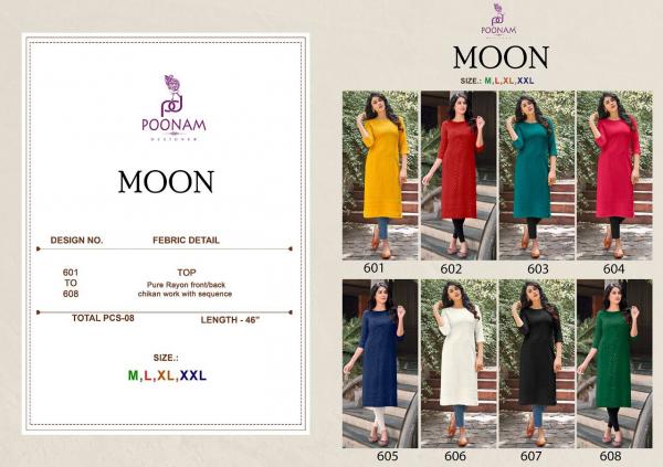 Poonam Moon Ethnic Wear Sequence Designer Kurti Collection