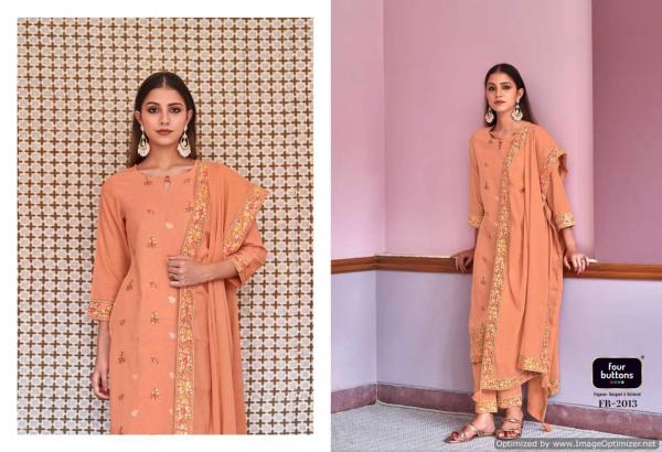 Four Buttons Resham Exclusive Wear jaquared Designer Readymade Suit