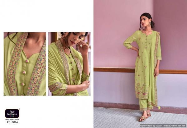 Four Buttons Resham Exclusive Wear jaquared Designer Readymade Suit