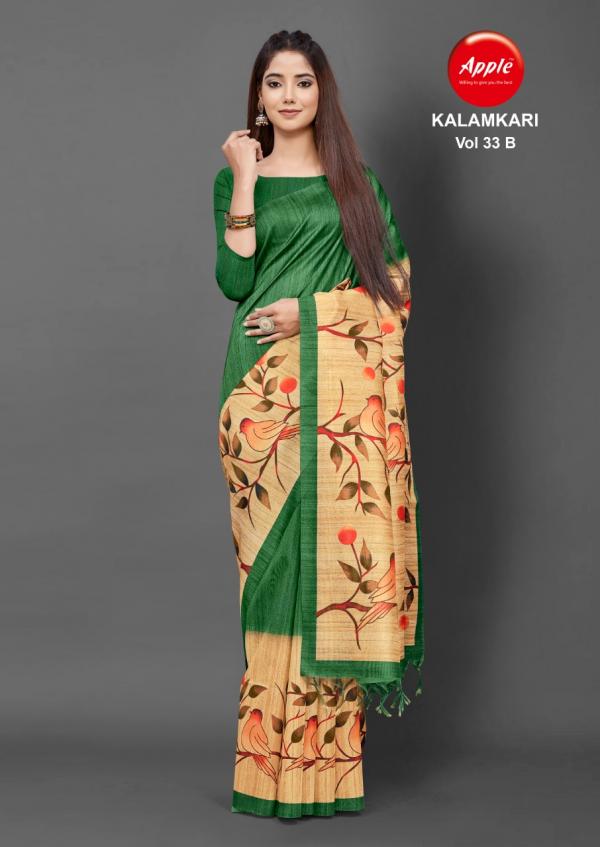 Apple Kalamkari 33 Casual Wear Silk Print Saree Collection