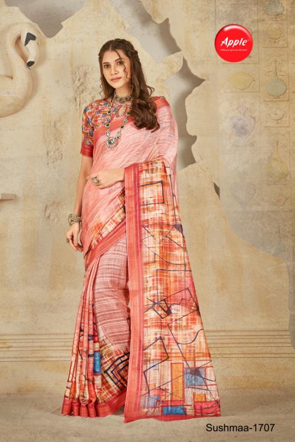 Apple Sushmaa 17 Soft Linen Printed Designer Saree Collection