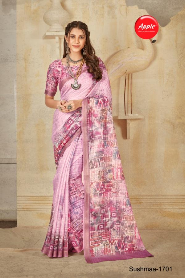 Apple Sushmaa 17 Soft Linen Printed Designer Saree Collection