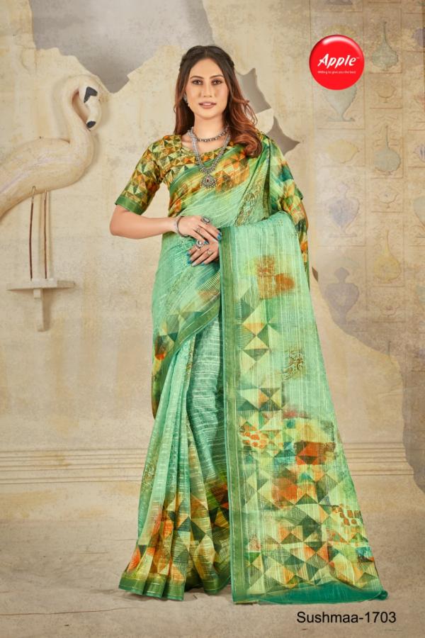 Apple Sushmaa 17 Soft Linen Printed Designer Saree Collection