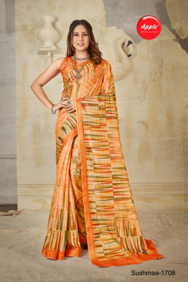 Apple Sushmaa 17 Soft Linen Printed Designer Saree Collection