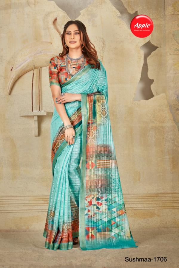 Apple Sushmaa 17 Soft Linen Printed Designer Saree Collection