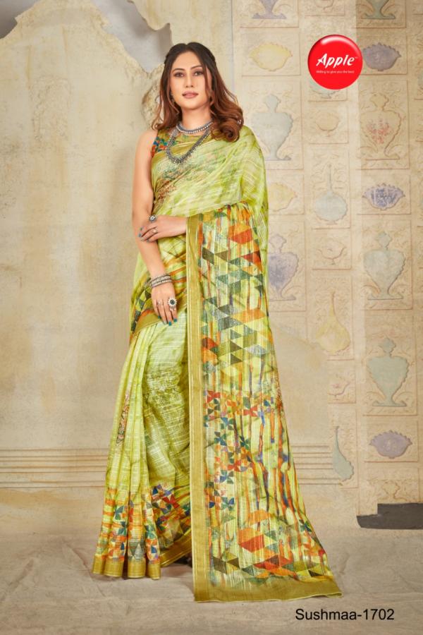 Apple Sushmaa 17 Soft Linen Printed Designer Saree Collection