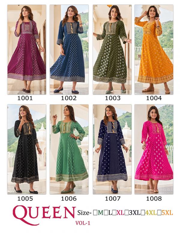 Banwery Queen 1 Fancy Wear Long  Rayon Anarkali Kurti Collection