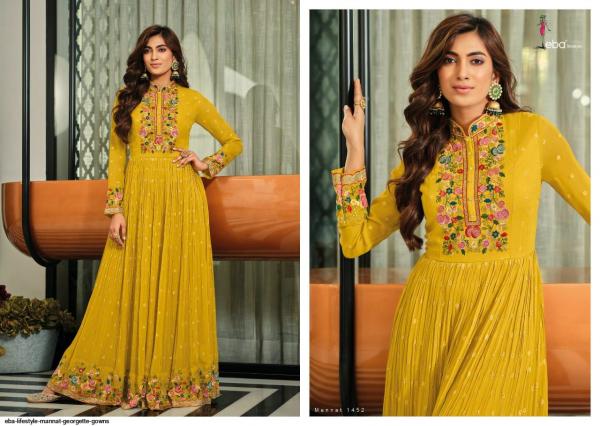 Eba Mannat Deisgner Wedding Georgette Designer Wear Heavy Salwar Suits