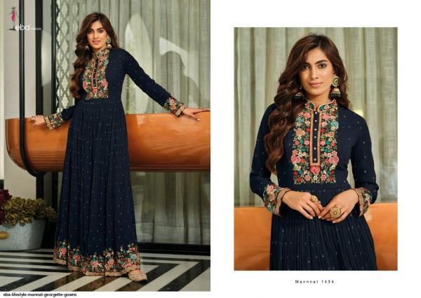 Eba Mannat Deisgner Wedding Georgette Designer Wear Heavy Salwar Suits