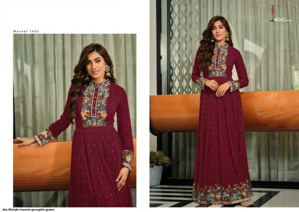 Eba Mannat Deisgner Wedding Georgette Designer Wear Heavy Salwar Suits