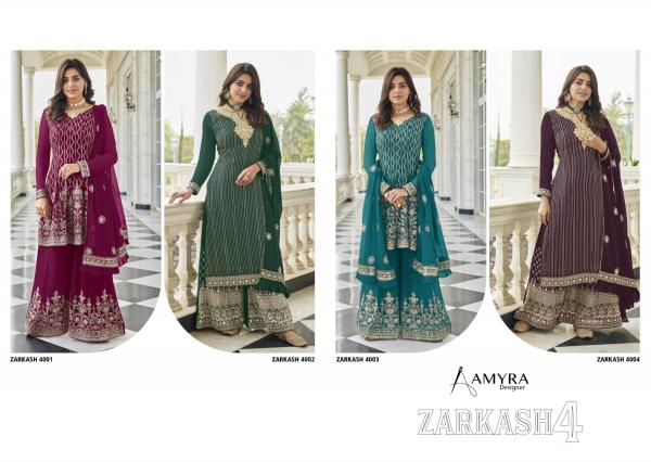 AMYRA DESIGNER ZARKASH VOL 4 GEORGETTE ATTRECTIVE LOOK SALWAR SUIT CATALOG