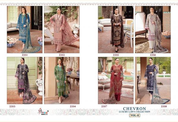 Shree Chevron Luxury Lawn Collection 8 Pakistani Salwar Suits