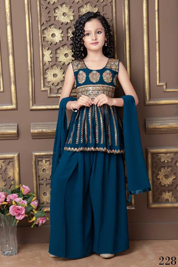 Aaradhna 30 Exclusive Kids Wear Georgette Top Sharara Readymade Suit