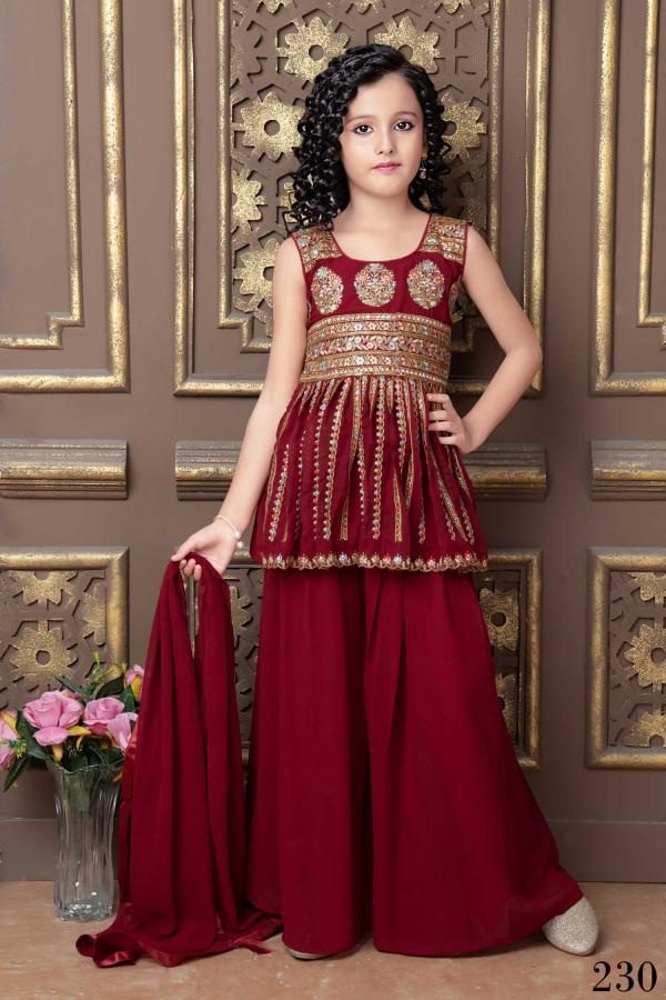 Aaradhna 30 Exclusive Kids Wear Georgette Top Sharara Readymade Suit