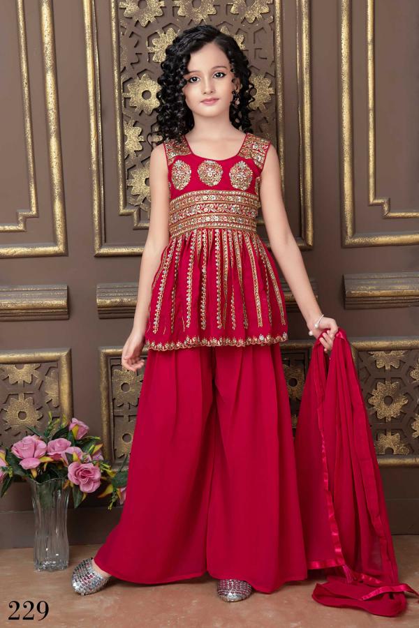 Aaradhna 30 Exclusive Kids Wear Georgette Top Sharara Readymade Suit