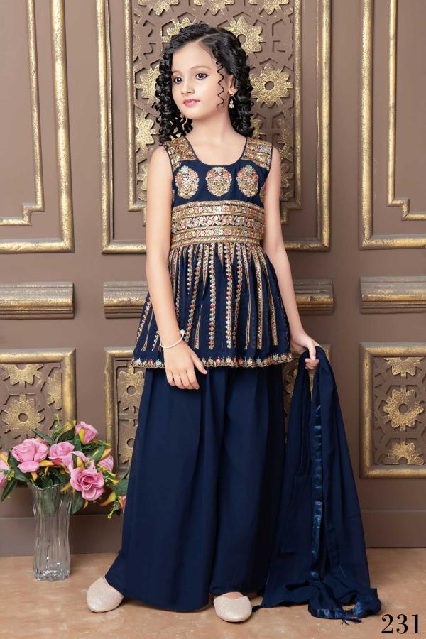 Aaradhna 30 Exclusive Kids Wear Georgette Top Sharara Readymade Suit