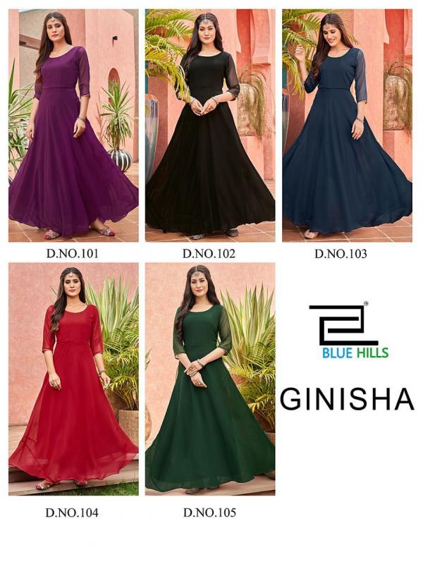 Blue Hills Ginisha Fancy Georgette Long Anarkali Kurti Collection