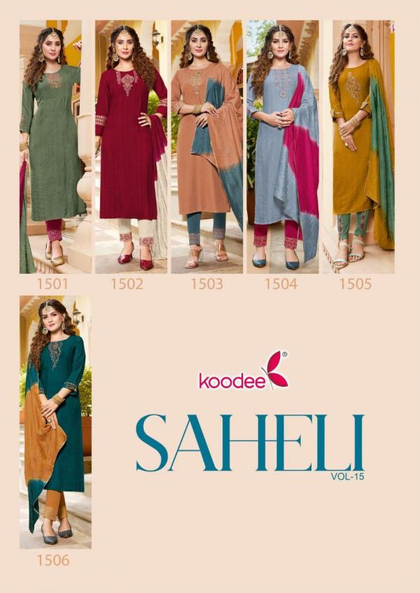 Koodee Saheli 15 Festive Wear Chinon Designer Ready Made Collection