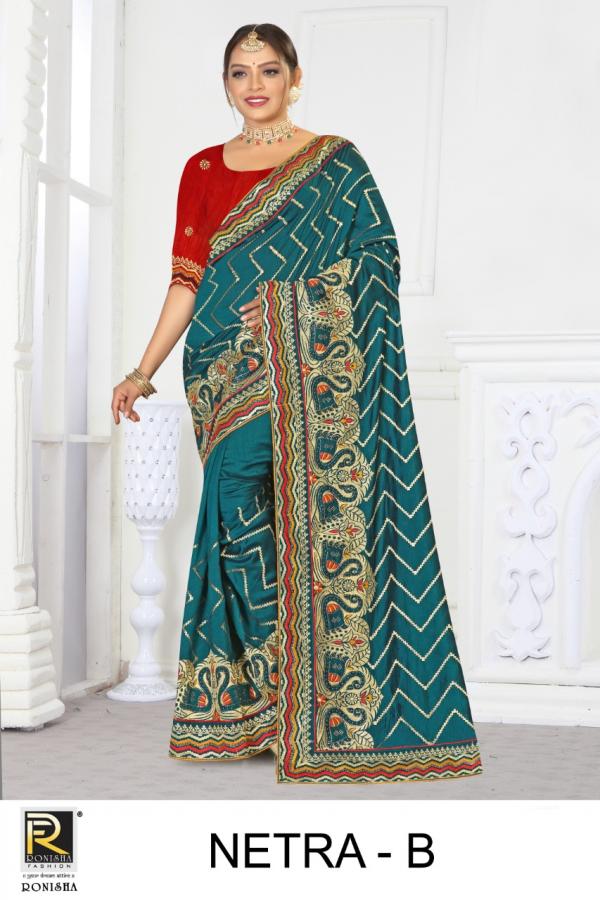 Ronisha Netra Festive Wear Vichitra Silk Saree Collection