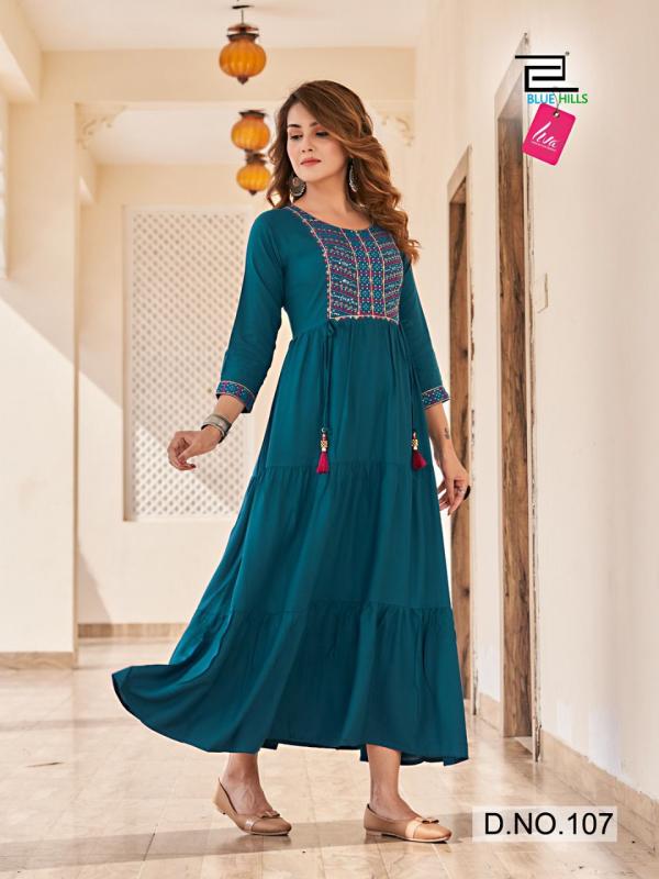 Blue Hills Jasmine 2 Festival Wear Rayon Long Anarkali Kurti Collection